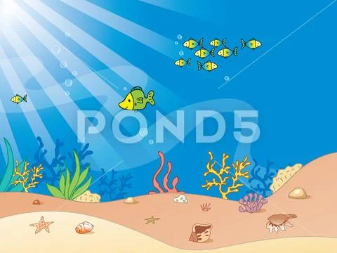 Sea underwater background Stock Illustration