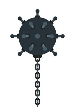 Sea underwater mine flat vector Stock Illustration