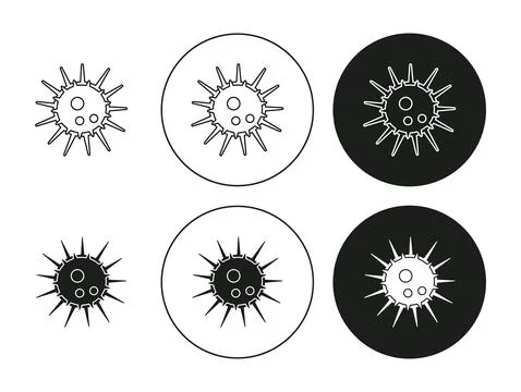 Sea urchin vector line logo art icon mark. Sea urchin outline drawing set Illustrazione stock