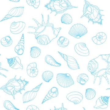 Sea vector seamless pattern Stock Illustration