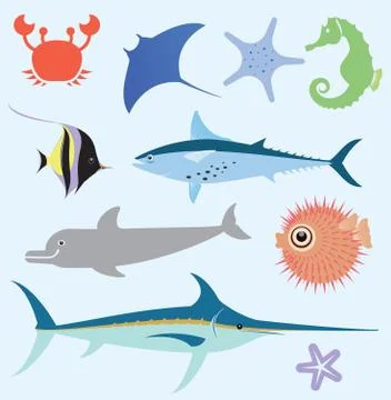Sea vector set Stock Illustration