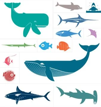 Sea vector set Stock Illustration
