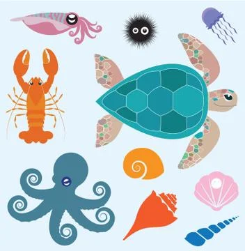 Sea vector set Stock Illustration