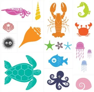 Sea vector set Stock Illustration