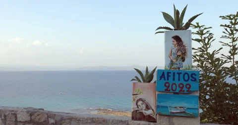 Sea view Afitos Stockbeeldmateriaal 214671399