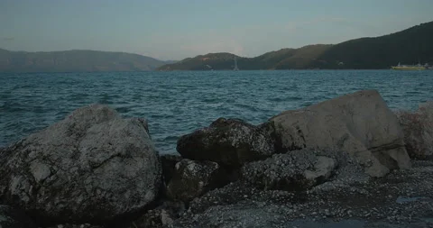 Sea View and Rocks Stock Footage 212109594