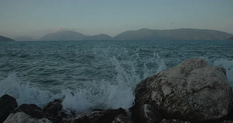 Sea View and Rocks Stock Footage 212112838