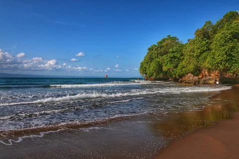 Sea View from Batukaras Beach Stock Photos
