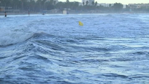 Sea view with big waves in cloudy weather Stock Footage 288246238