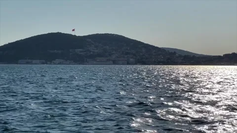 Sea view from a boat before sunset Stock Footage 245562999