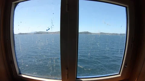 Sea view from a boat window Stock Footage 277541018