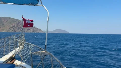 Sea View from the Bow of a Boat Stock Footage 315670342