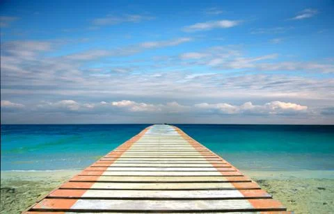 Sea view on a bridge Stock Photos