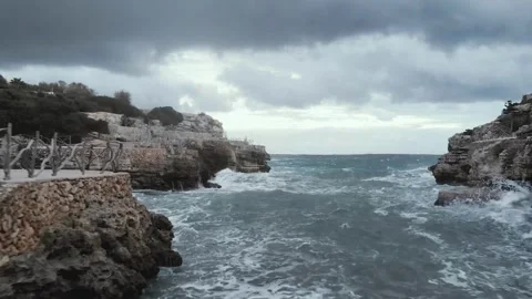Sea ​​view from the cliff Stock Footage 242607421