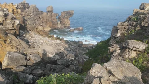 Sea view from a cliff Stock Footage 339645546