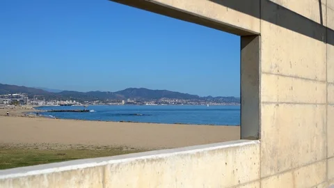 Sea view from concrete window 動画素材 118930879