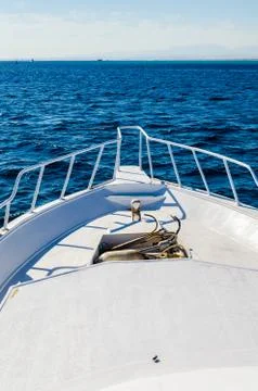 Sea view from the deck of a ship Stock Photos