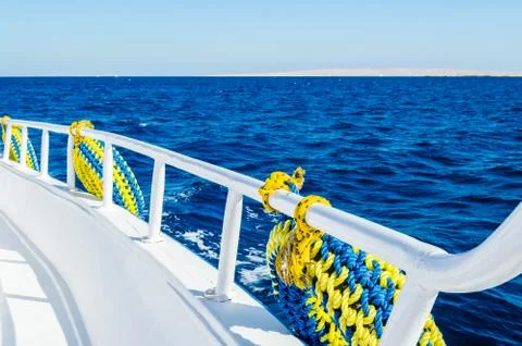 Sea view from the deck of a ship Stock Photos