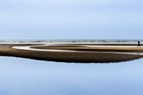 Sea view with distinct graphical forms, Belgium Stock Photos