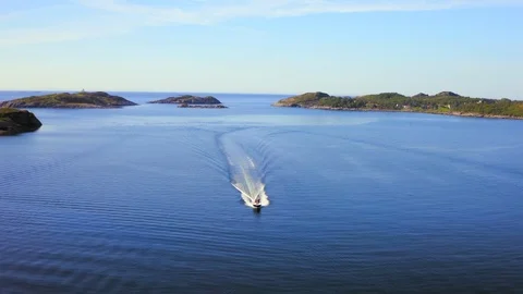 Sea view from a drone with a boat Stock Footage 122699166