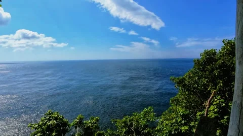 Sea view from the edge of a cliff Stock Footage 321259834