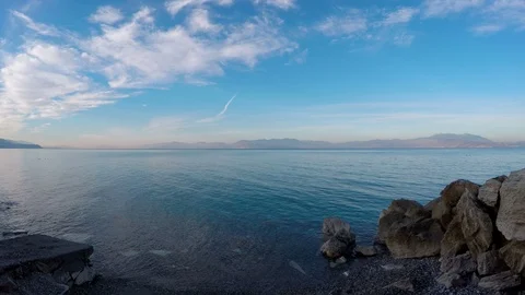 Sea view in the evening Stock Footage 89379518