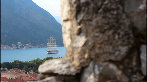 Sea view from the fort, the ship Video stock 32926526