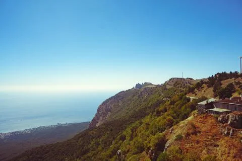 Sea view in high mountain Stock Photos