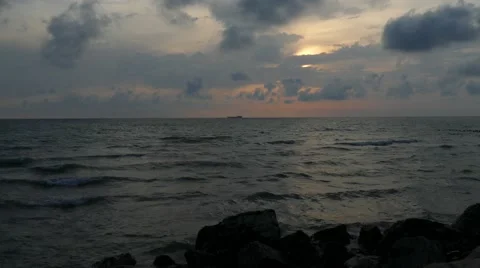 Sea view to horizon high definition 4k video Stock Footage 51134839