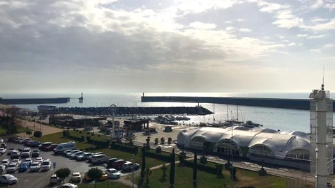Sea view from the hotel window Stock-Footage 104843441