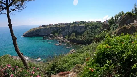 Sea view with huge rocks Stock Footage 237517297
