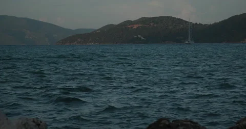 Sea With View of Ithaca Stock Footage 212109598