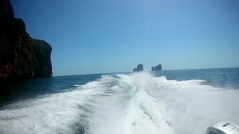 Sea view from jet ski or boat Stock Footage 160624326