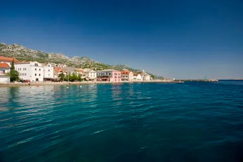 Sea view to Karlobag Stock Photos