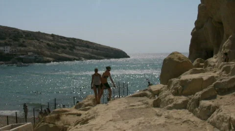 Sea view at Matala Video stock 524278