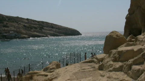 Sea view at Matala Stock Footage 524283