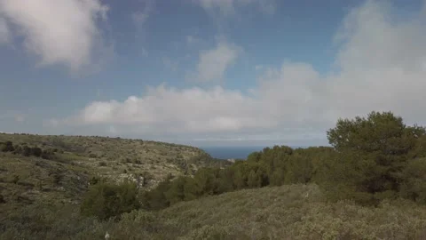 Sea view from the mountain coast Stock Footage 159980014
