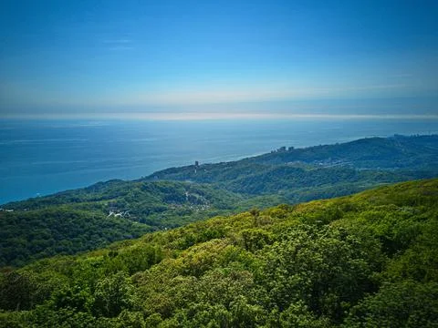 Sea view from the mountains Stock Photos