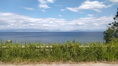 Sea view from a moving bus Stock-Footage 314642866