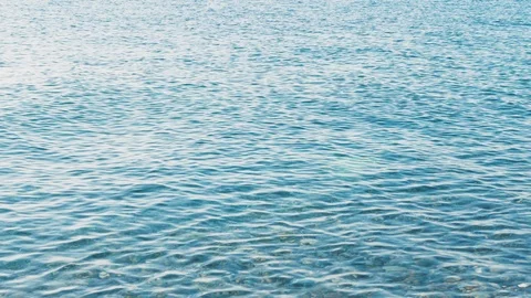 Sea view on the Nice summer day. Blue sea surface close up pattern. Beautiful Stock Footage 112742292