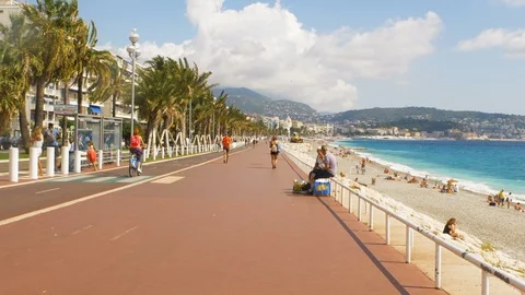 Sea view on the Nice summer day bay. Sea surface close up shot 4k UHD Stock Footage 112983772