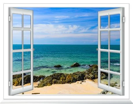 Sea view open window 写真素材