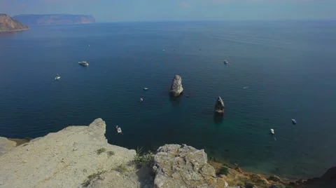 Sea View With Rocks, Wedding Decorations Video stock 52087092