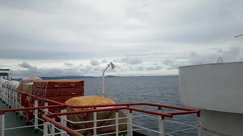 Sea view from the ship deck Stock Footage 309872632