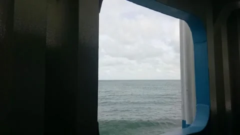 Sea view from ship window Stock Footage 246515099