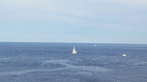Sea view small boat Stock Footage 128252122