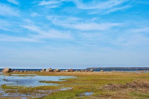 Sea view in the spring Stock Photos