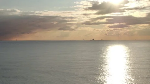 Sea View at Sunset Video stock 83399034