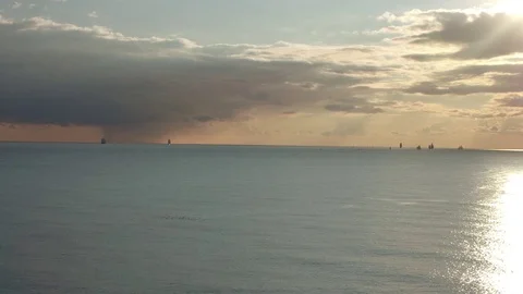 Sea View at Sunset Video stock 83399054