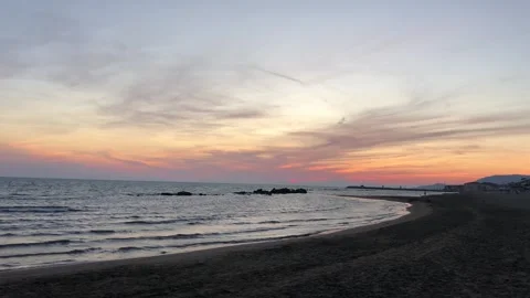 Sea view with a sunset Stock Footage 260959290
